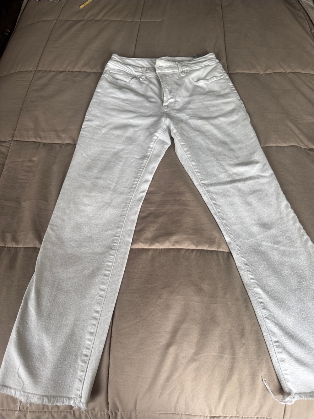 White Straight-Leg Jeans